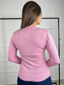 
Blusa Tricot Feminina Decote V Manga Longa