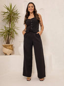 Conjunto Feminino com Calça Pantalona e Cropped