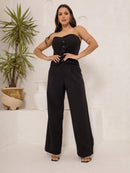 Conjunto Feminino com Calça Pantalona e Cropped