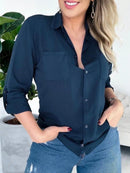 Camisa Social Feminina com detalhe de bolso - Milão