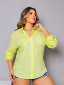 Camisa Social Feminina com detalhe de bolso - Milão