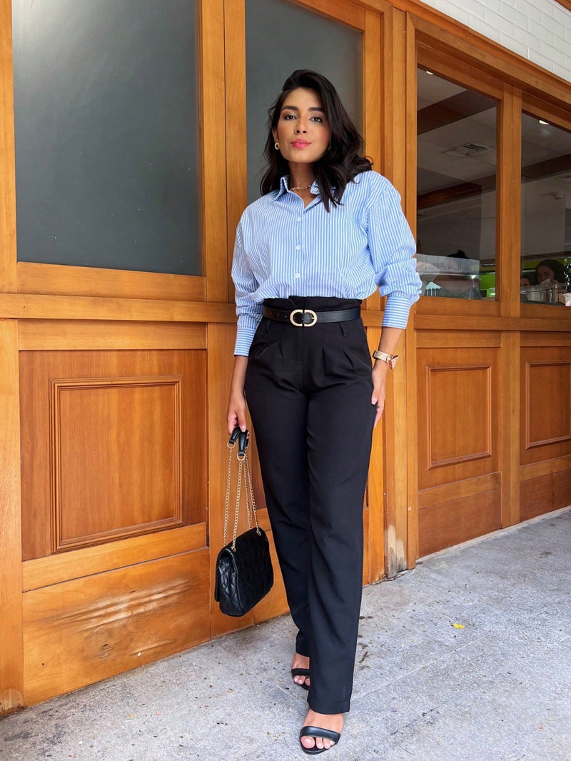 CAMISA SOCIAL MANGA LONGA COM BOLSO - 