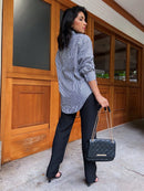 Camisa Social Feminina manga longa com bolso