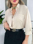 Camisa Social Feminina com detalhe de bolso - Milão