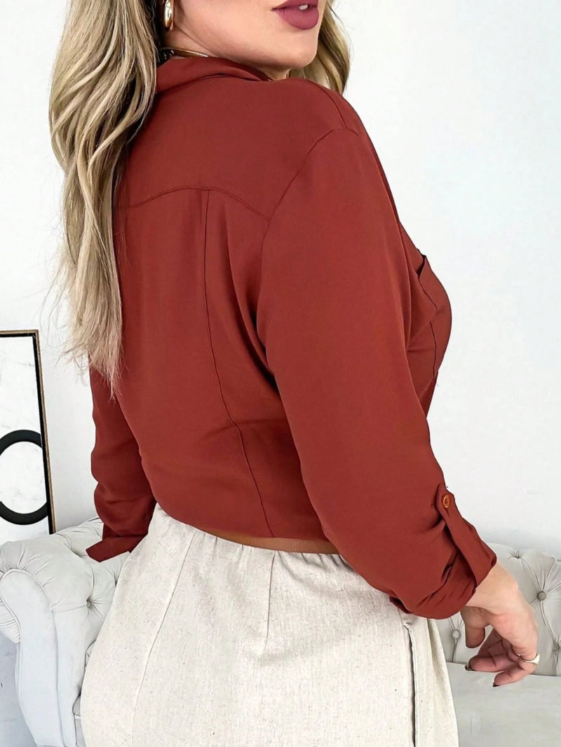 Camisa Social Feminina com detalhe de bolso - Milão