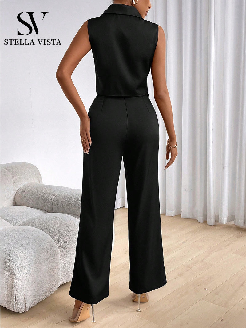 Conjunto feminino de cetim elegante - Stella