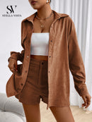 Conjunto feminino de inverno com jaqueta e shorts - Barcelona