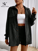 Conjunto feminino de inverno com jaqueta e shorts - Barcelona