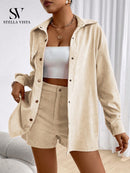 Conjunto feminino de inverno com jaqueta e shorts - Barcelona