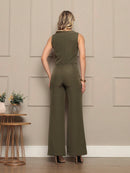 Novo Conjunto De Alfaitaria feminino Colete+calças Modal casual/socail