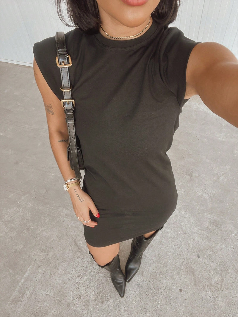 Vendedor IndicadoVestido Muscle Tee Blogueira Feminino Algodão Curto Confort