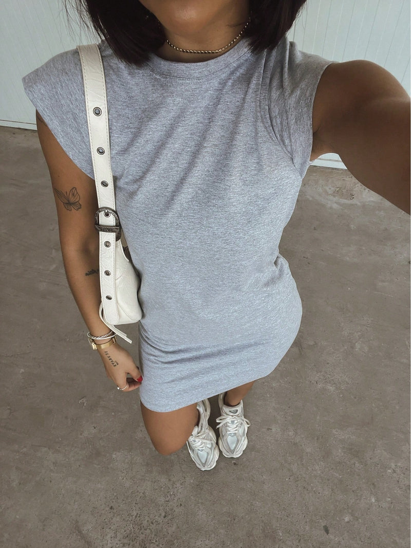 Vendedor IndicadoVestido Muscle Tee Blogueira Feminino Algodão Curto Confort