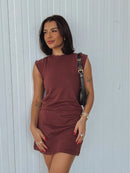 Vendedor IndicadoVestido Muscle Tee Blogueira Feminino Algodão Curto Confort