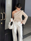 Camisa Nula Manga Detalhe no Pescoço Nula Manga Mula Manca