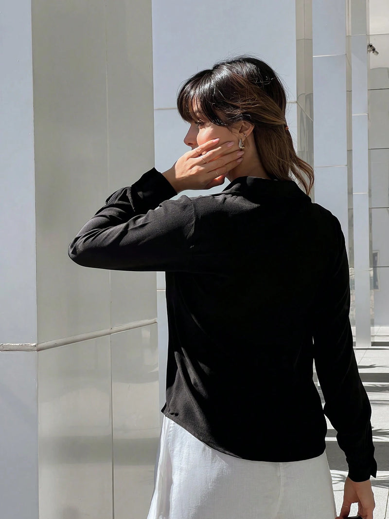 Camisa Cloe Feminina Com Botões Manga Comprida