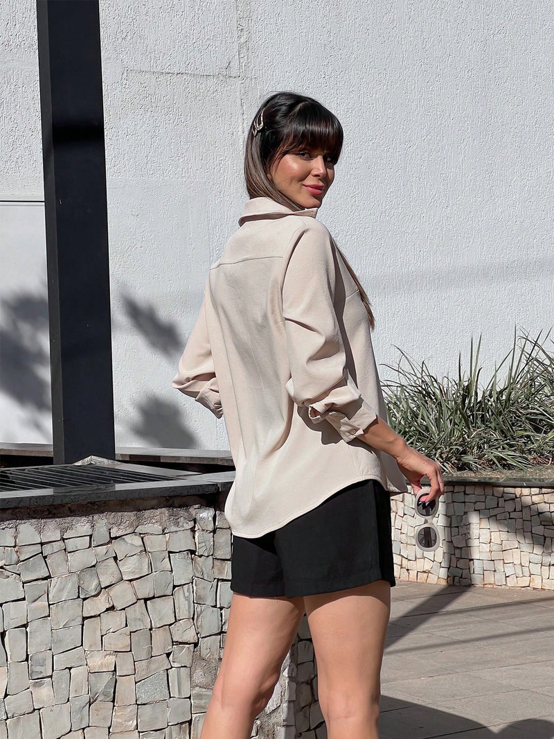 Camisa Cloe Feminina Com Botões Manga Comprida