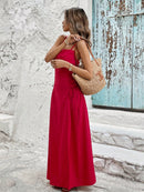 Vestido Feminino de Verão com Drapeado e amarração na Cintura - Grécia