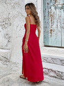 Vestido Feminino de Verão com Drapeado e amarração na Cintura - Grécia