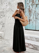 Vestido Feminino de Verão com Drapeado e amarração na Cintura - Grécia