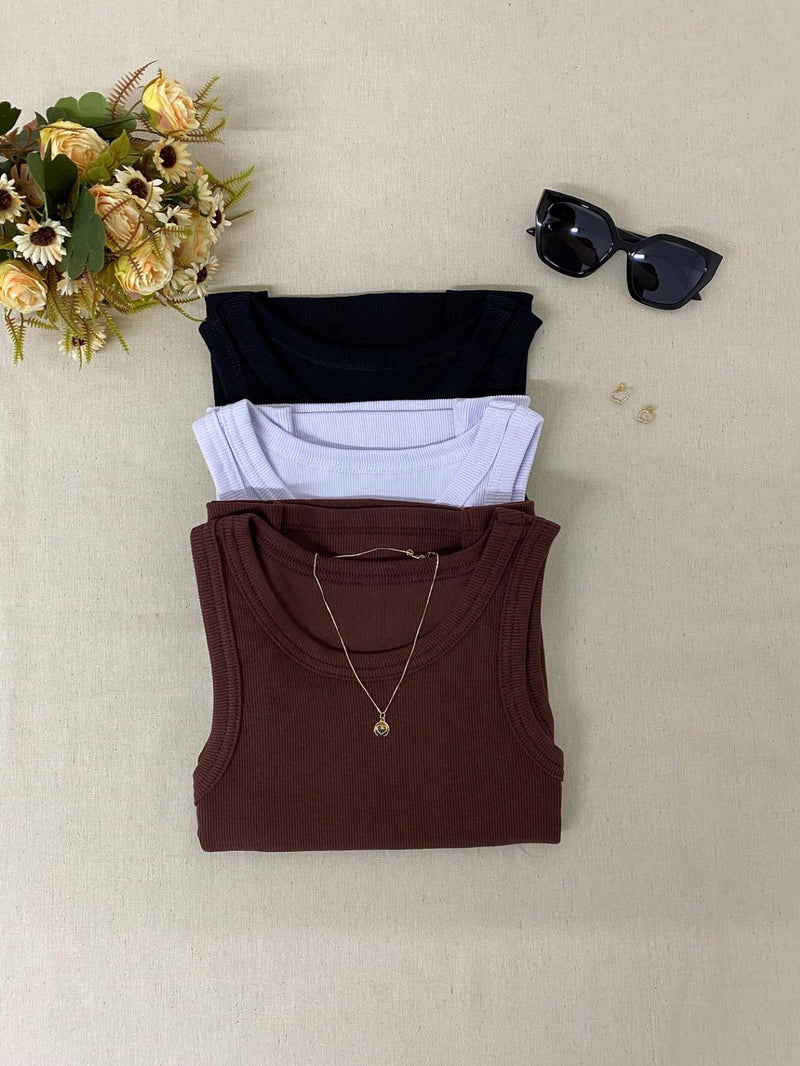 Vendedor Indicadokit 3 blusas regata básica americana verão blogueira estilosa tendencia dia a dia