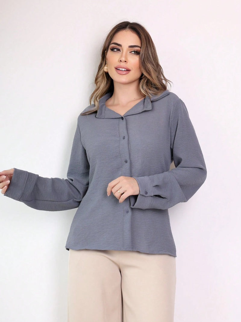 Camisa feminina manga longa social - Marselha