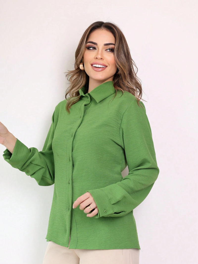 Camisa feminina manga longa social - Marselha