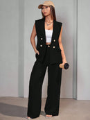 Conjunto Feminino Colete em Alfaiataria Social