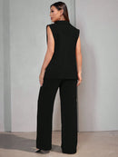 Conjunto Feminino Colete em Alfaiataria Social