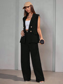 Conjunto Feminino Colete em Alfaiataria Social