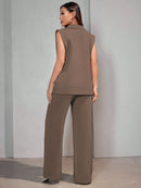 Conjunto Feminino Colete em Alfaiataria Social