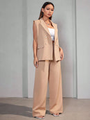 Conjunto Feminino Colete em Alfaiataria Social