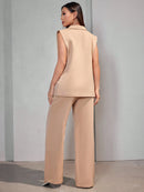 Conjunto Feminino Colete em Alfaiataria Social