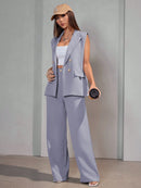 Conjunto Feminino Colete em Alfaiataria Social