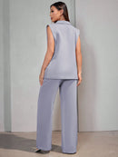 Conjunto Feminino Colete em Alfaiataria Social