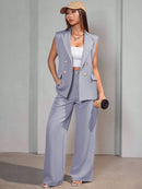 Conjunto Feminino Colete em Alfaiataria Social