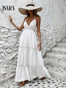 Vestido Longo Elegante Feminina com Renda - Branco