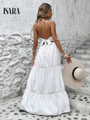 Vestido Longo Elegante Feminina com Renda - Branco