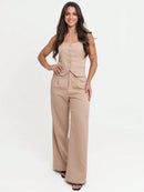 Conjunto Feminino com Calça Pantalona e Cropped