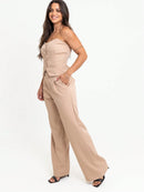 Conjunto Feminino com Calça Pantalona e Cropped