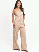 Conjunto Feminino com Calça Pantalona e Cropped