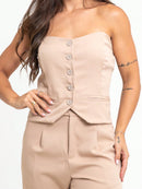 Conjunto Feminino com Calça Pantalona e Cropped