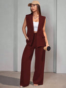 Conjunto Feminino Colete em Alfaiataria Social