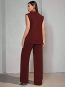 Conjunto Feminino Colete em Alfaiataria Social