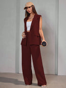 Conjunto Feminino Colete em Alfaiataria Social