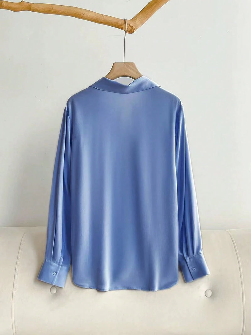 Vendedor Indicado
Camisa para mulheres de Manga Longa Elegante, Blusas de Manga Longa Social