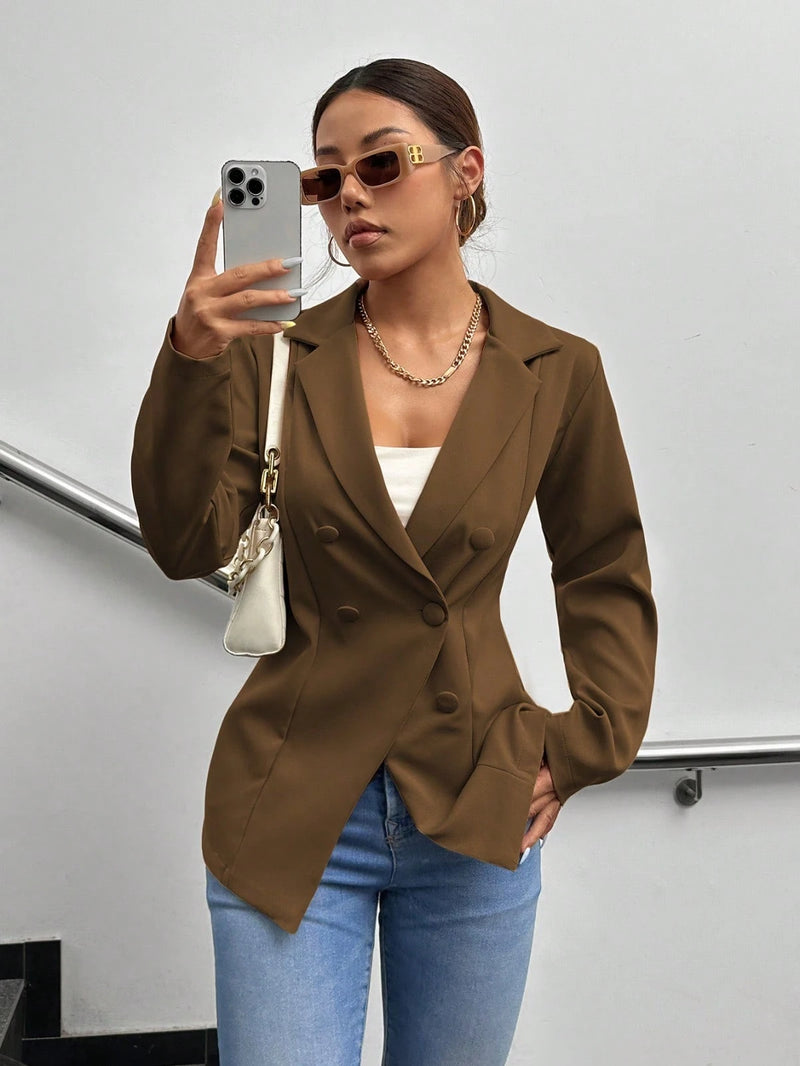 Blazer feminino elegante alfaiataria 