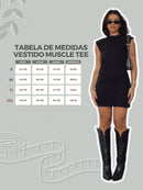 Vendedor IndicadoVestido Muscle Tee Blogueira Feminino Algodão Curto Confort