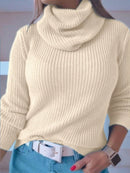 Blusa feminina de lã tricot gola alta