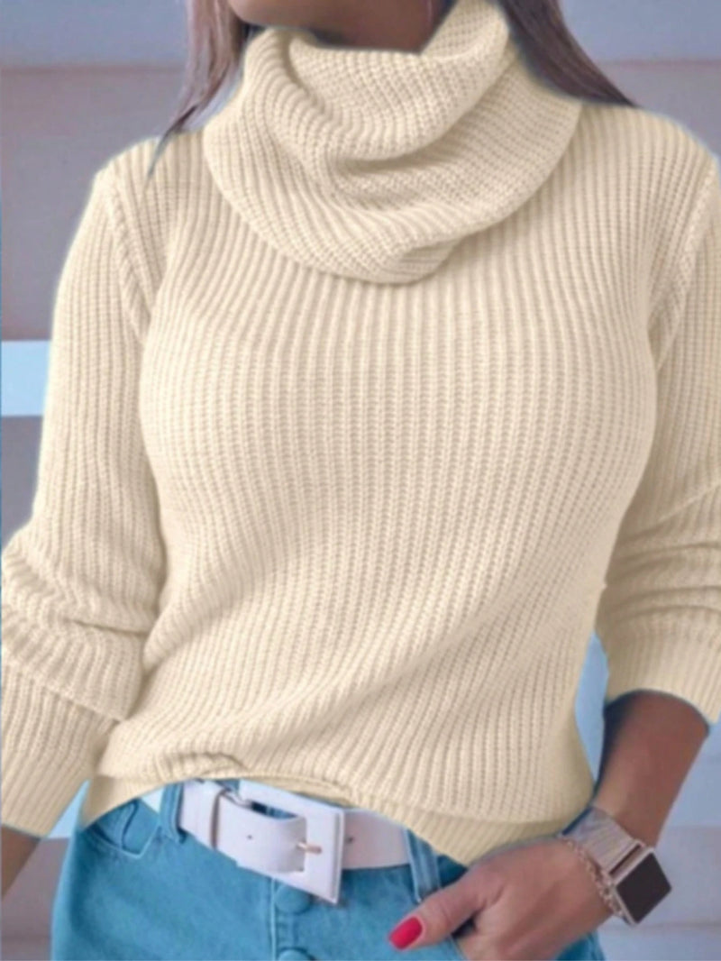 Blusa feminina de lã tricot gola alta