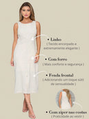 Vestido feminino Midi de Linho - Manchester